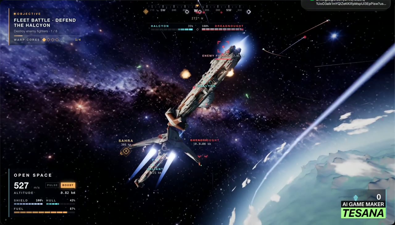 Spaceship dogfights in a fleet battle then lands on a purple planet Rubzem द्वारा